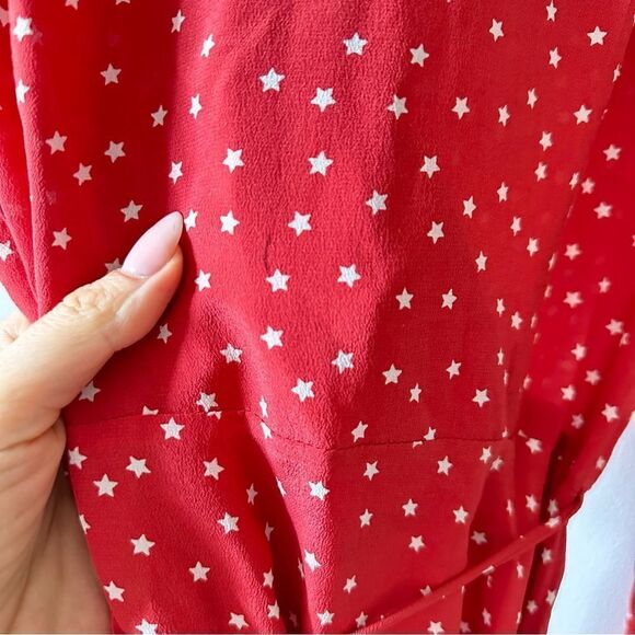 Réalisation Alexandra Dress in Red Star Print Silk Wrap Dress XS - Picture 11 of 16